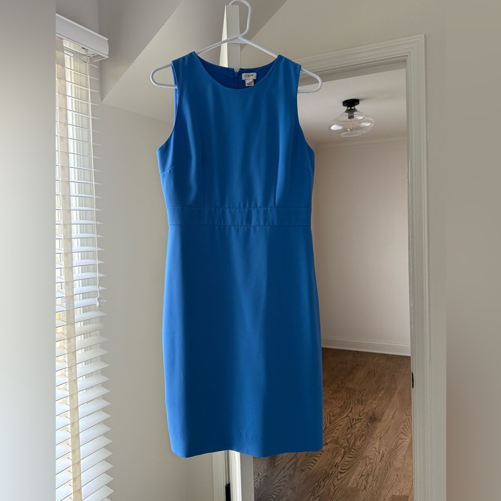 Elegant Blue Sleeveless Dress JCrew Sheath